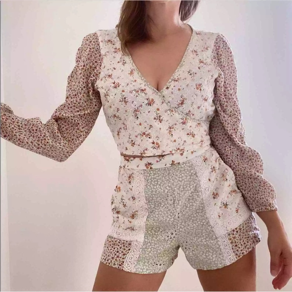 American Eagle Outfitters Floral Patchwork Set